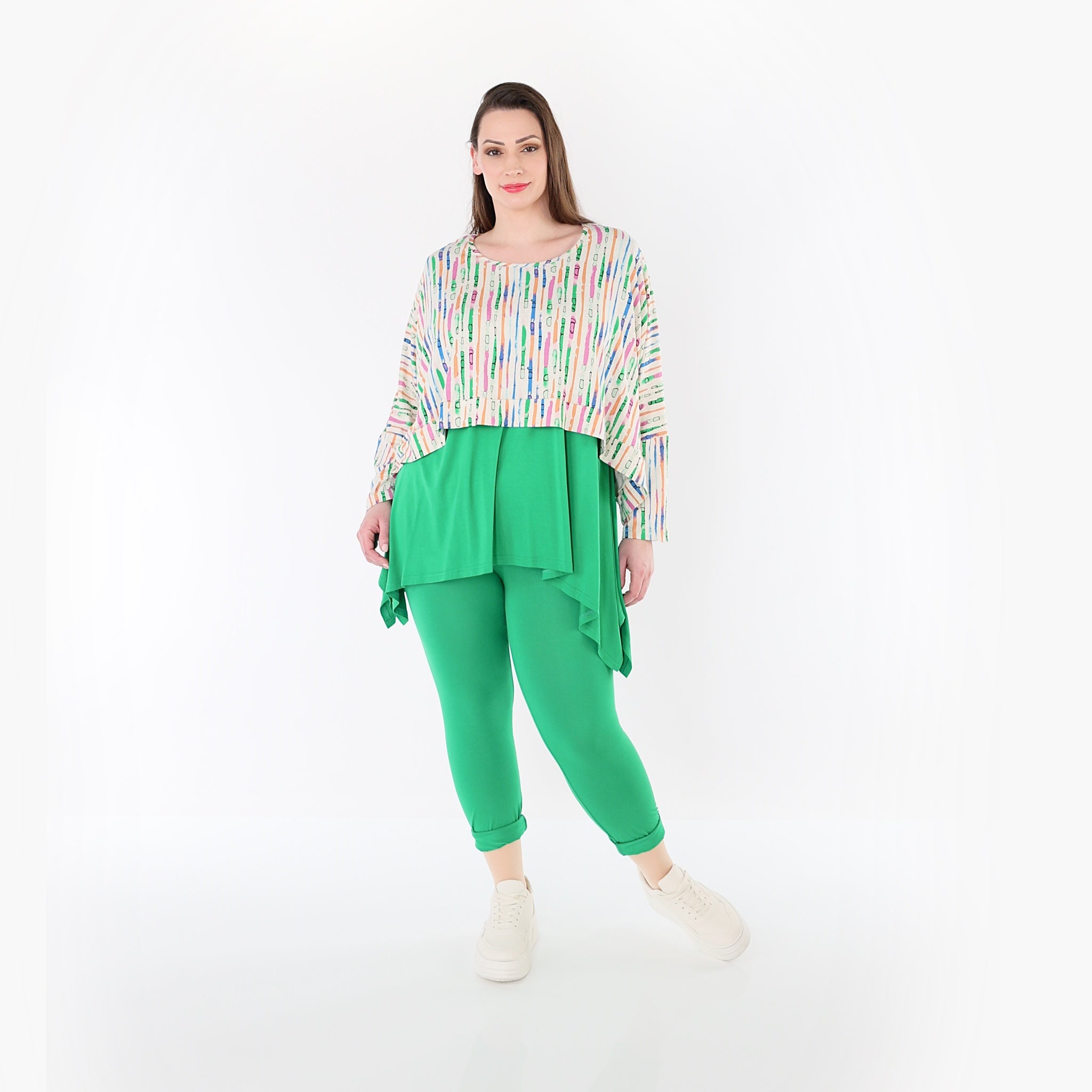 AKH Fashion 7011 Überwurf, Ecru-Fuchsia-Multi