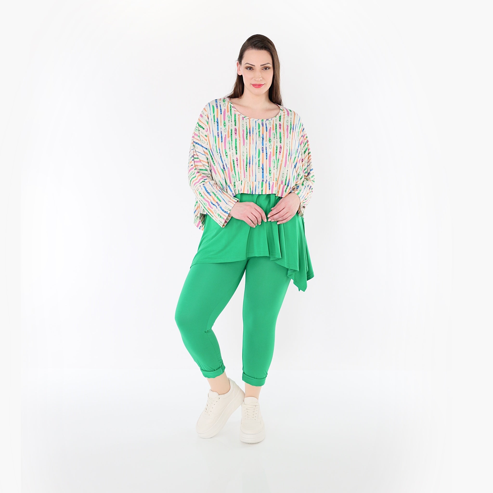 AKH Fashion 7011 Überwurf, Ecru-Fuchsia-Multi