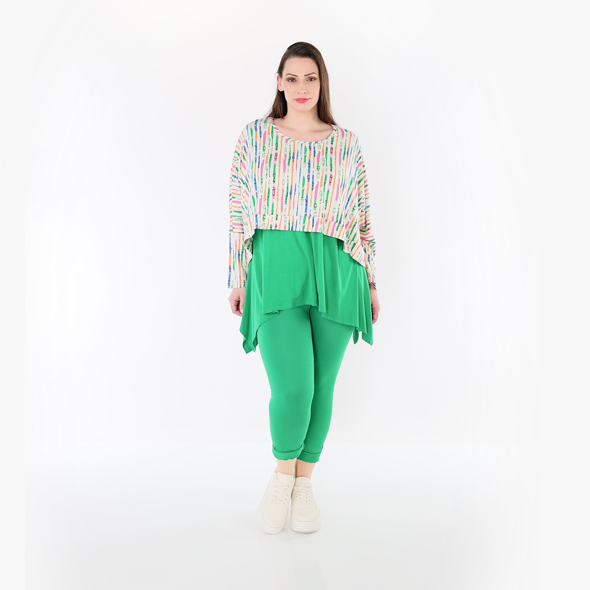 AKH Fashion 7011 Überwurf, Ecru-Fuchsia-Multi