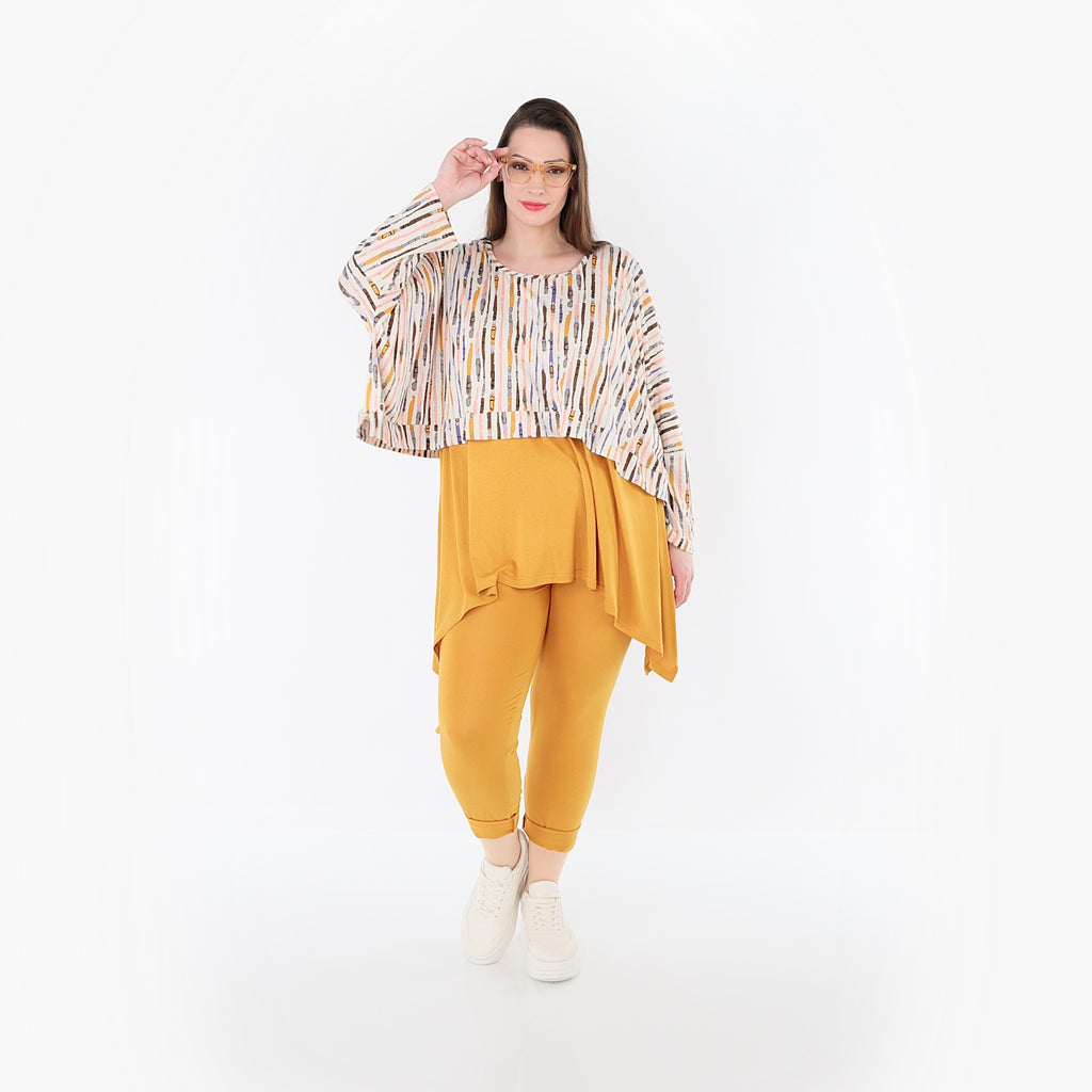 AKH Fashion 7011 Überwurf, Ecru-Rosa-Multi