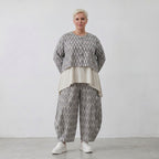 AKH Fashion 8069 Hose, Grau-Ecru