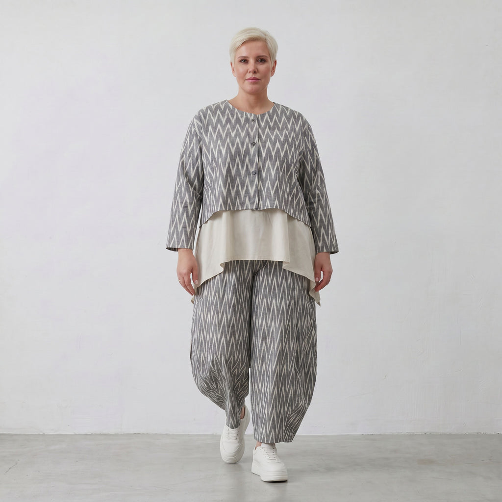 AKH Fashion 130 Jacke, Grau-Ecru
