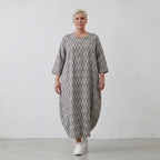 AKH Fashion 1926 Kleid, Grau-Ecru