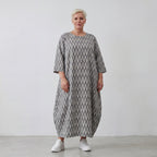 AKH Fashion 1926 Kleid, Grau-Ecru