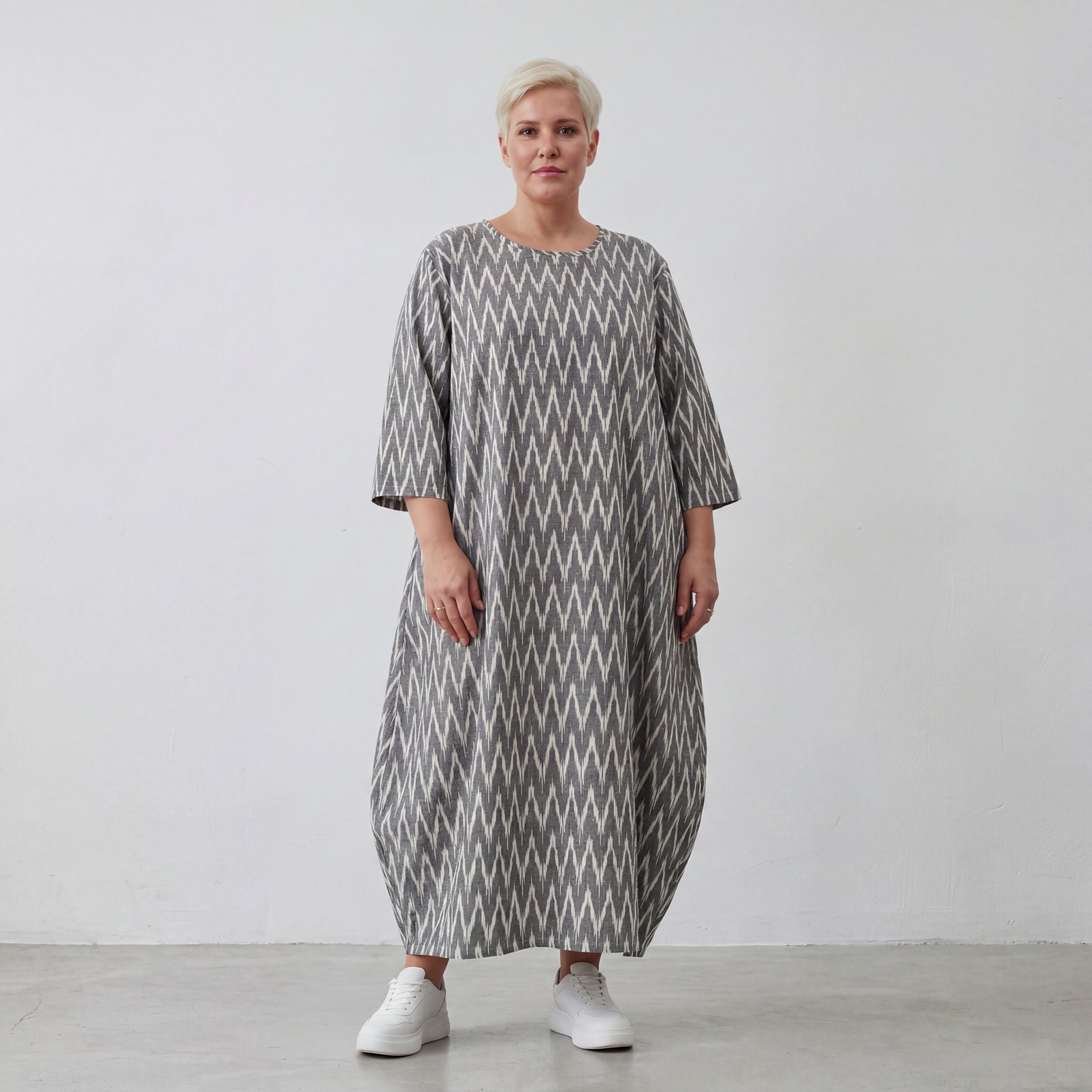 AKH Fashion 1926 Kleid, Grau-Ecru