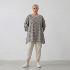 AKH Fashion 593 Big Shirt, Grau-Ecru