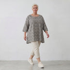AKH Fashion 593 Big Shirt, Grau-Ecru