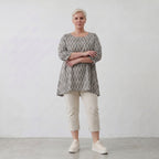 AKH Fashion 593 Big Shirt, Grau-Ecru