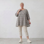 AKH Fashion 593 Big Shirt, Grau-Ecru