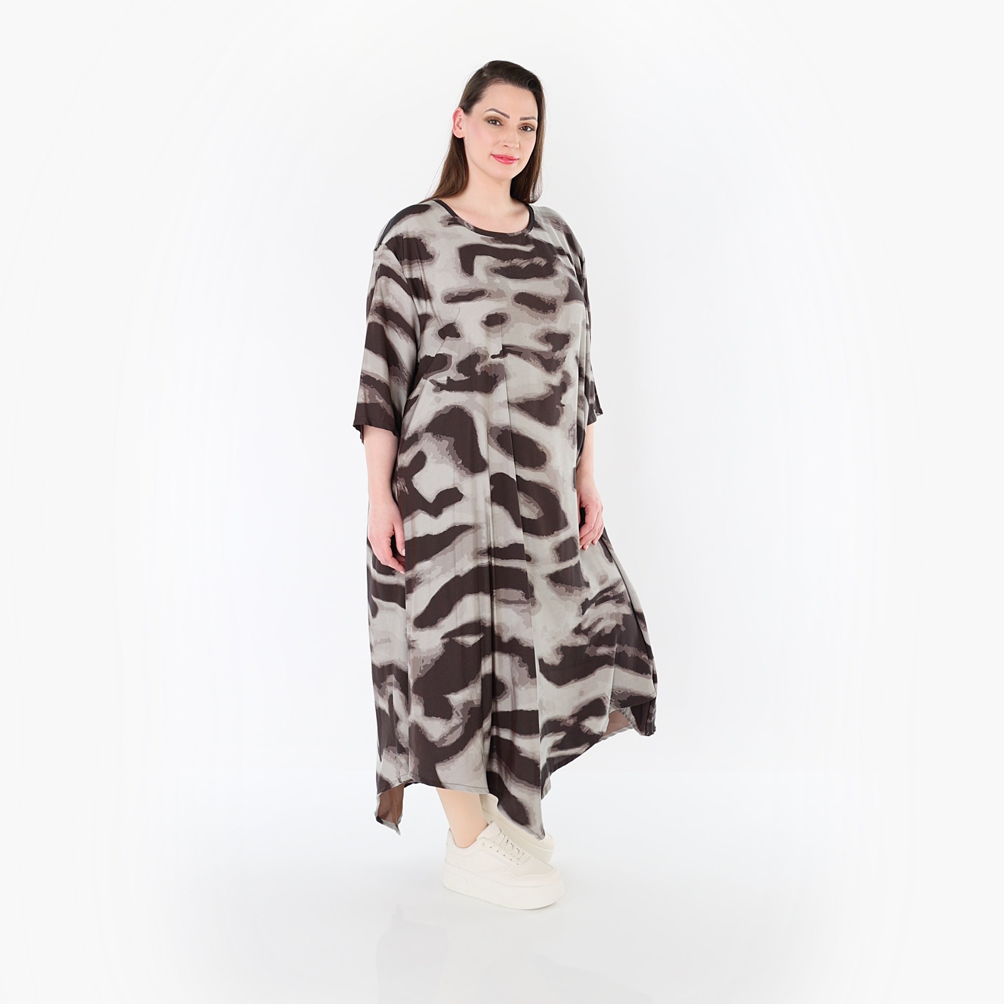 AKH Fashion 1927 Kleid, Grau-Braun