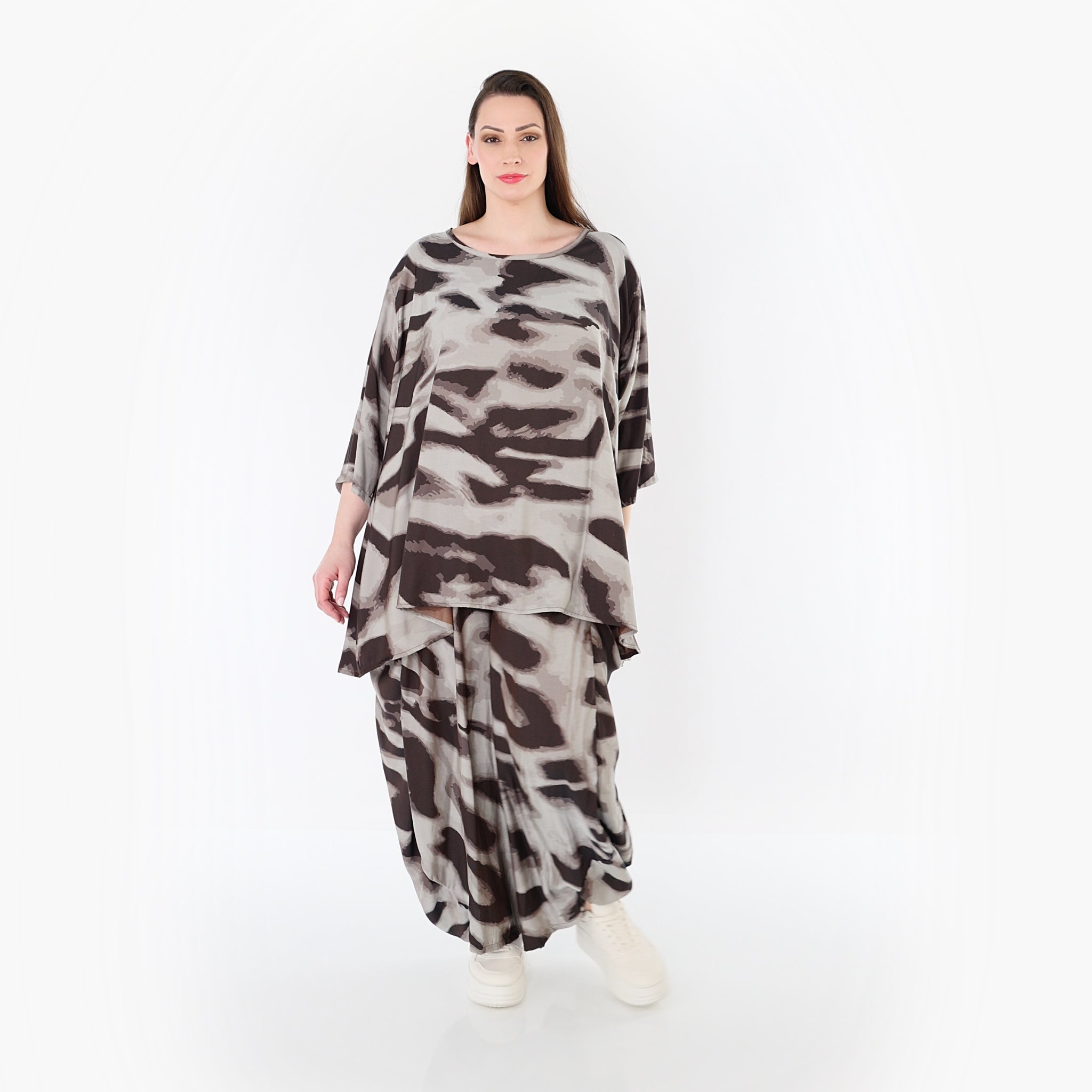 AKH Fashion · Shirt · 593 · Grijs/Bruin