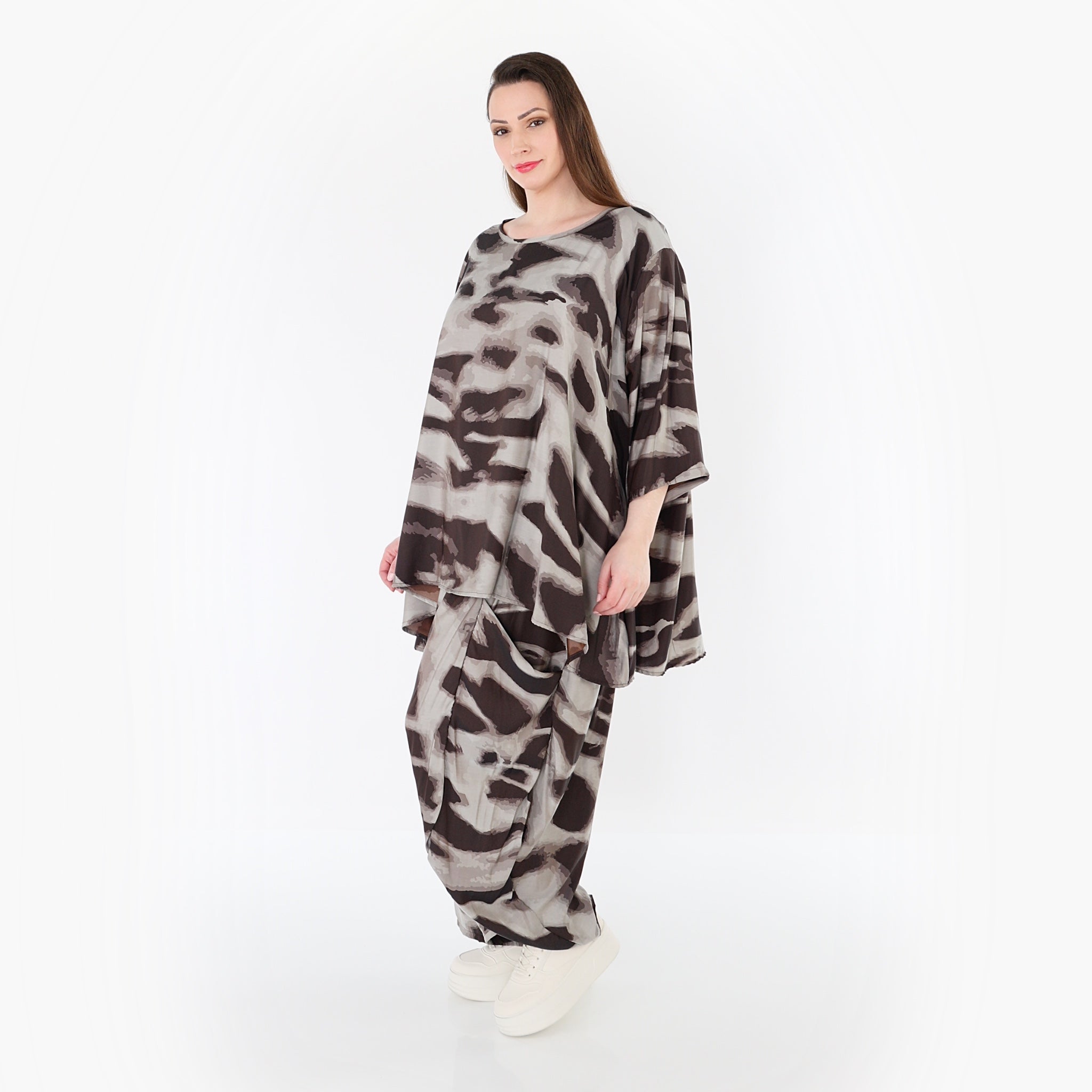 AKH Fashion · Shirt · 593 · Grijs/Bruin