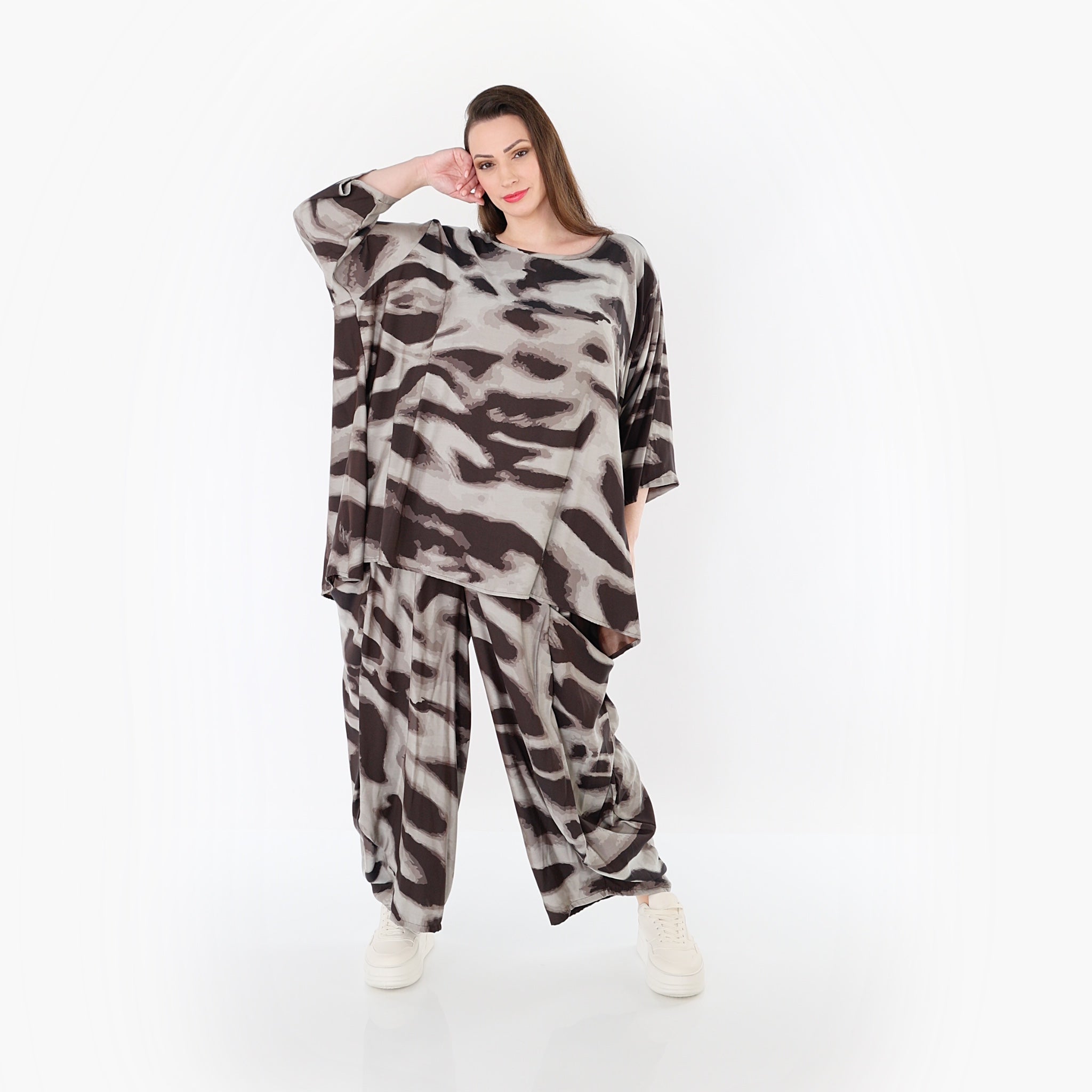 AKH Fashion 8069 Hose, Grau-Braun