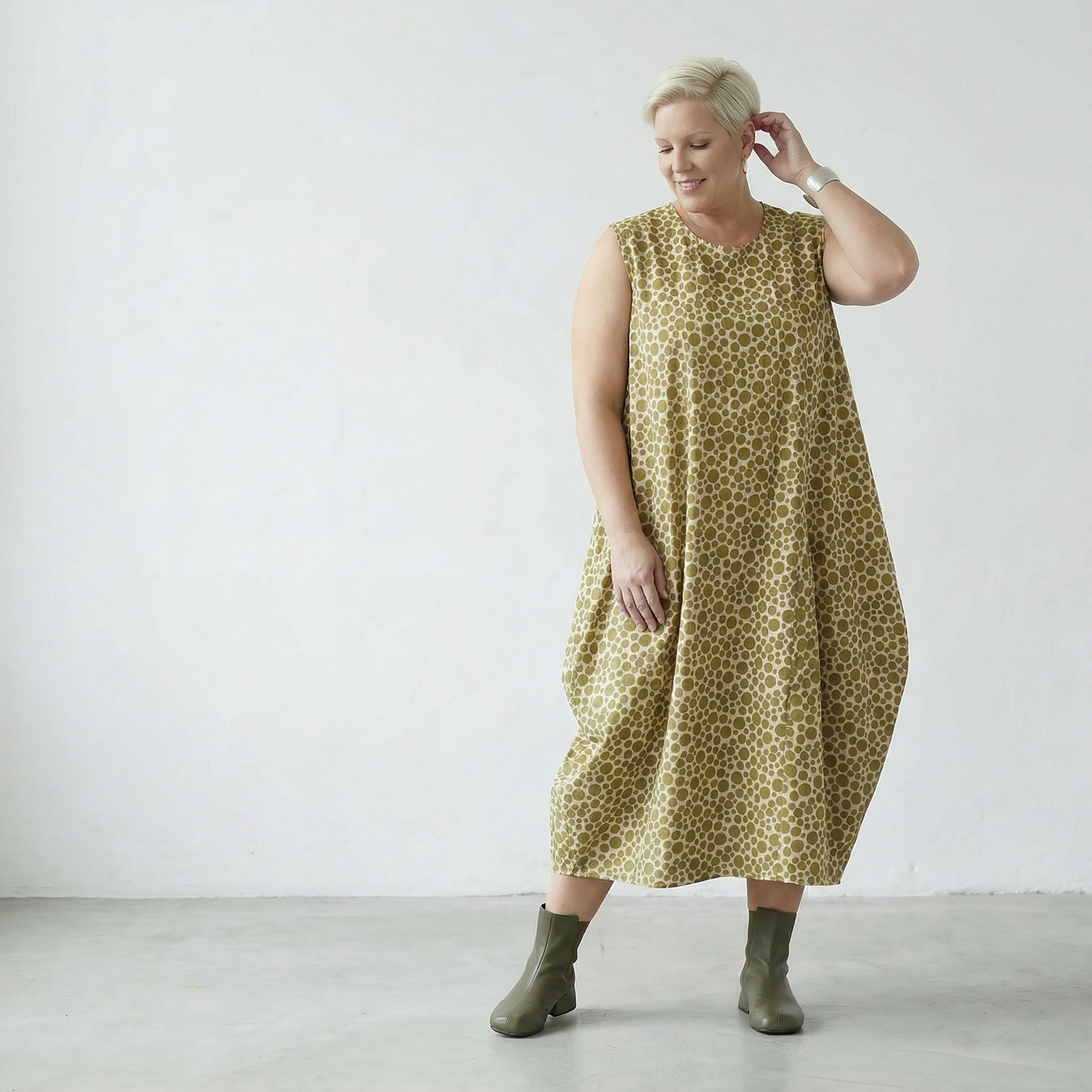 AKH Fashion Kleid 1925 Tamara, Beige-Olive