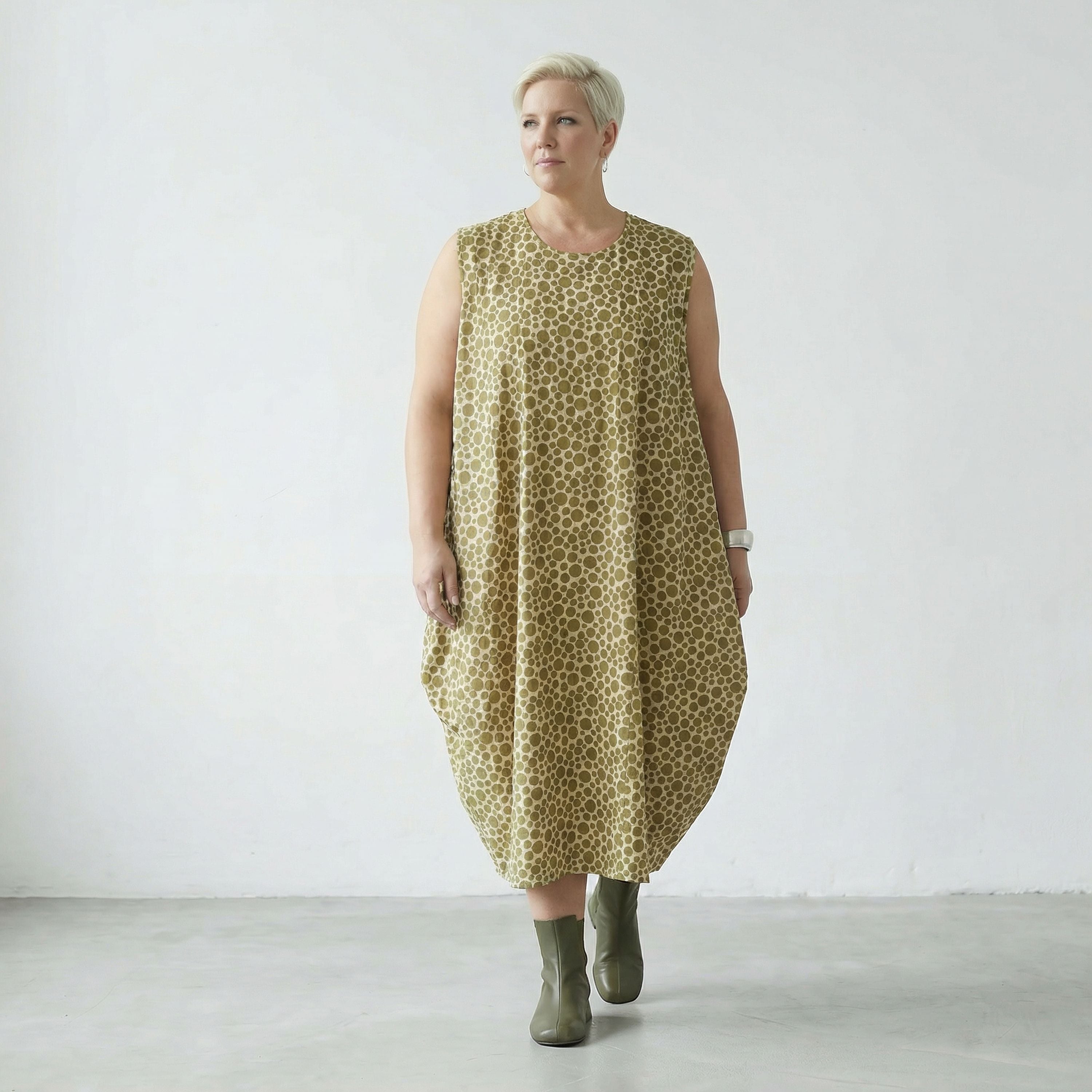 AKH Fashion Kleid 1925 Tamara, Beige-Olive