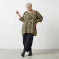 AKH Fashion Shirt 593 Malia, Beige-Schwarz-Fuchsia