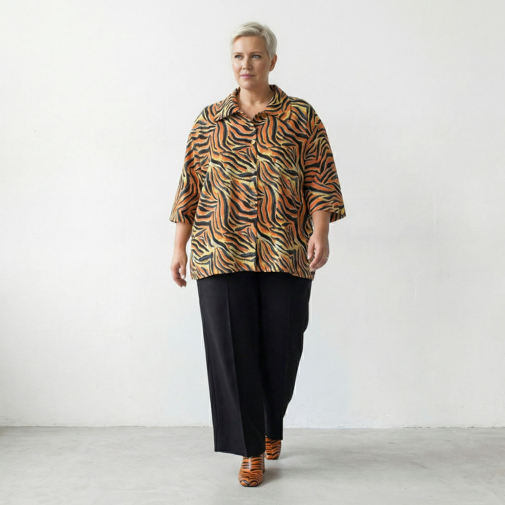AKH Fashion Jacke 7092 Malia, Orange-Schwarz-Gelb