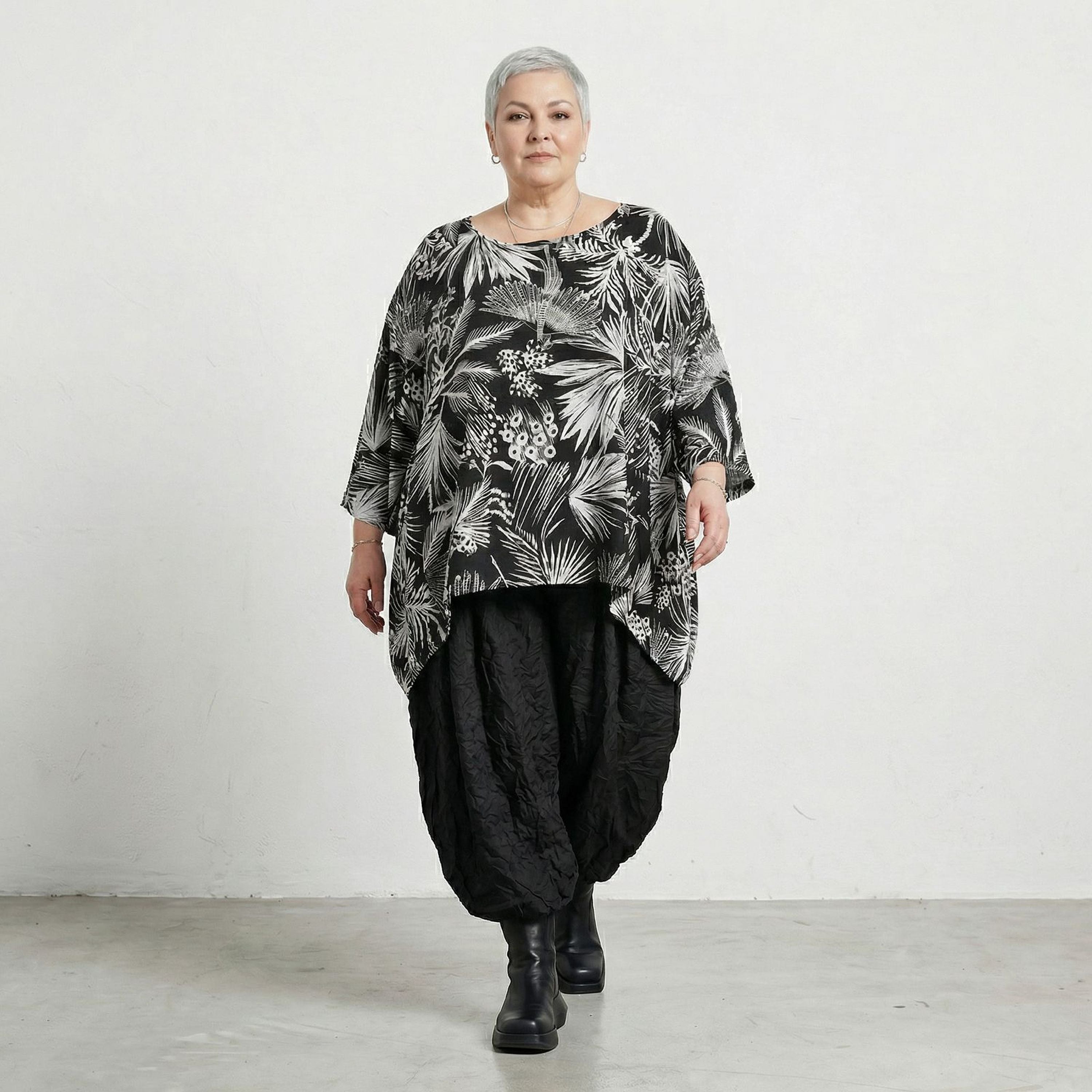 AKH Fashion Shirt 593 Kalani, Schwarz-Weiß