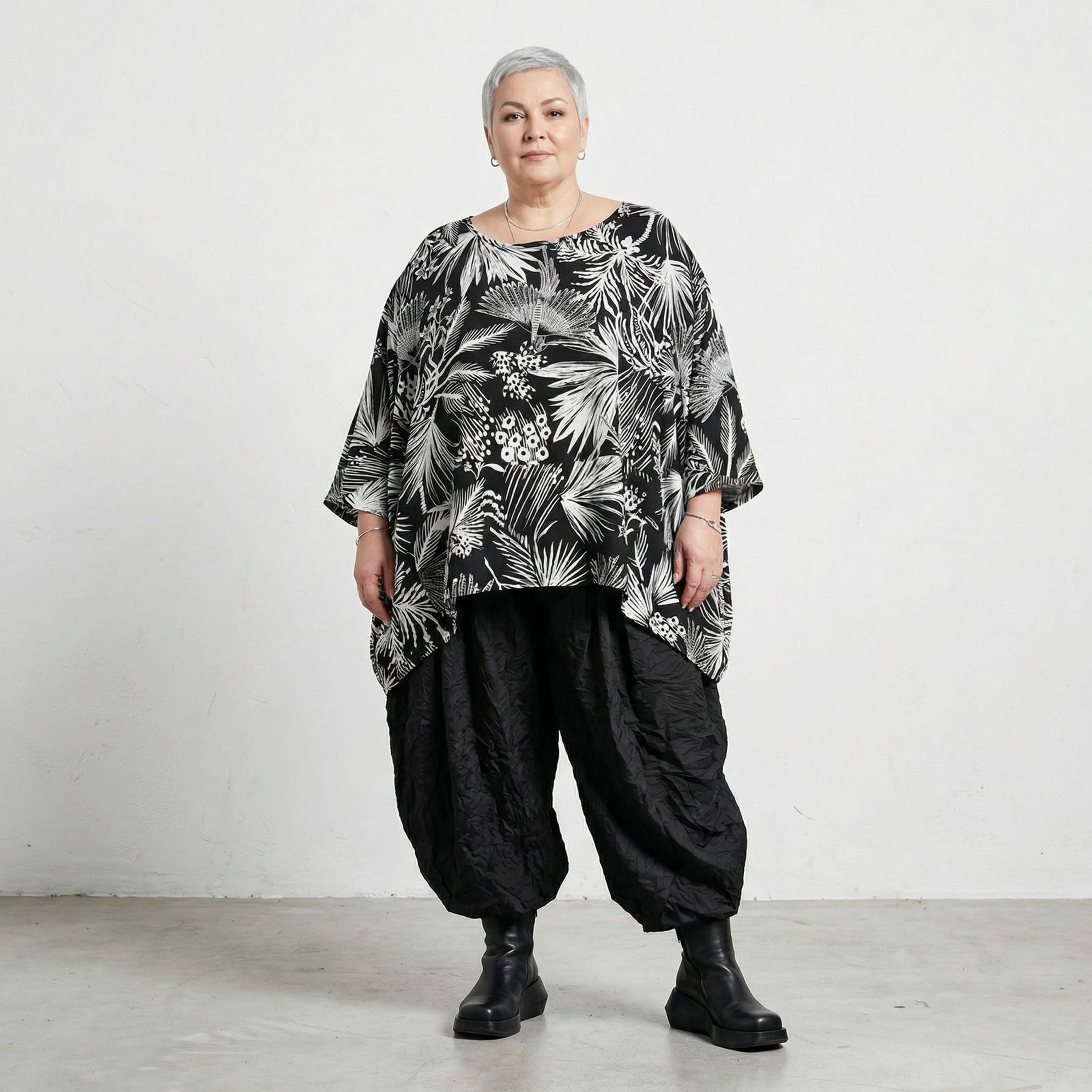 AKH Fashion Shirt 593 Kalani, Schwarz-Weiß