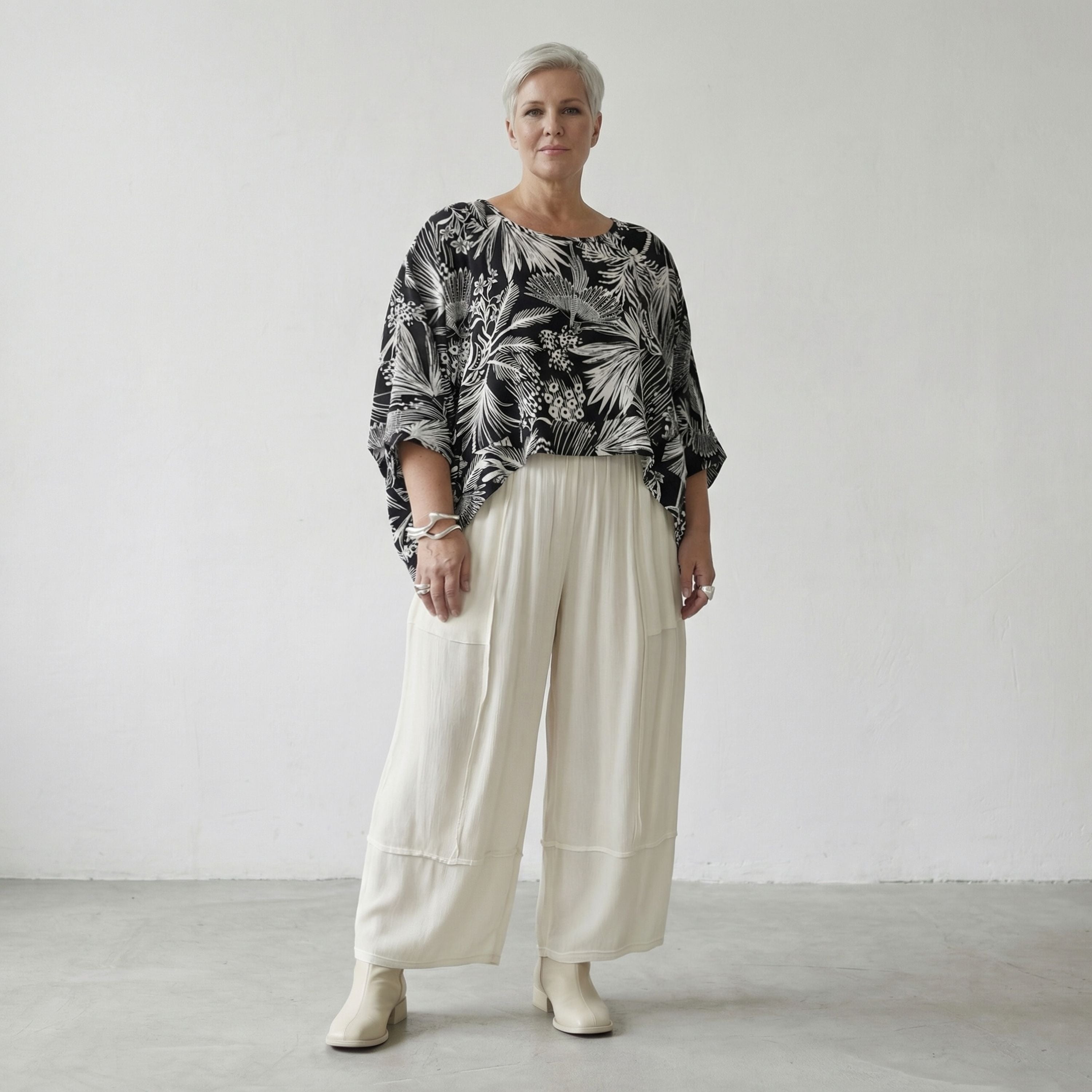 AKH Fashion Überwurf 7011 Kalani, Schwarz-Weiß