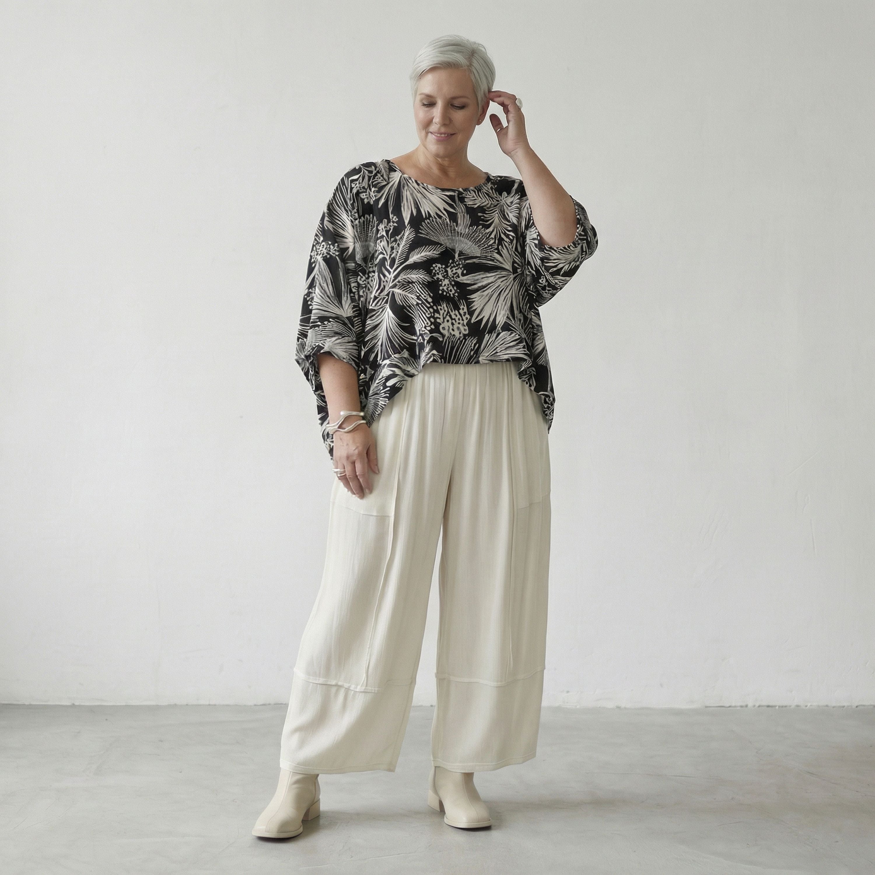 AKH Fashion Überwurf 7011 Kalani, Schwarz-Weiß