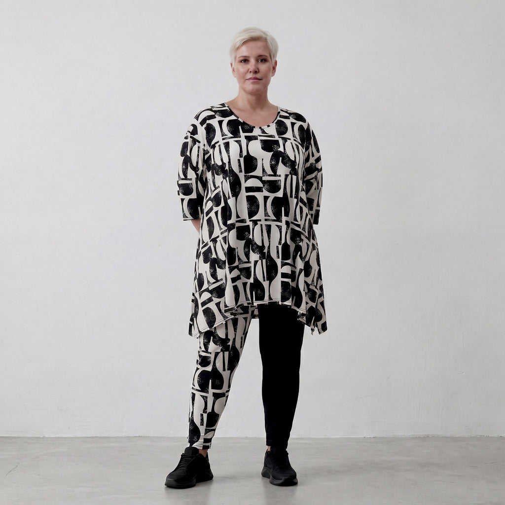 AKH Fashion Shirt 1019 Vanta, Schwarz-Weiß