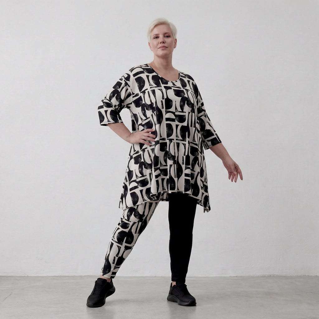 AKH Fashion Shirt 1019 Vanta, Schwarz-Weiß