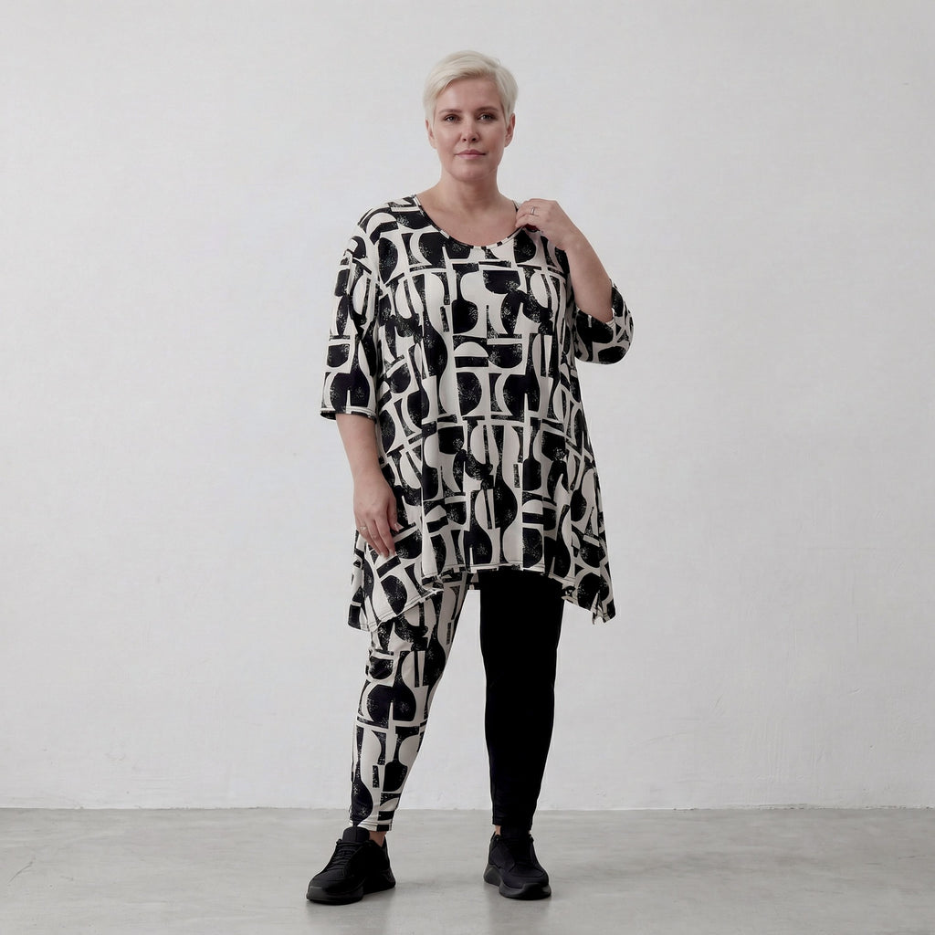 AKH Fashion Shirt 1019 Vanta, Schwarz-Weiß