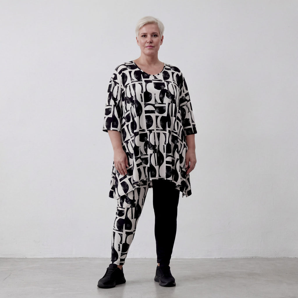 AKH Fashion Shirt 1019 Vanta, Schwarz-Weiß