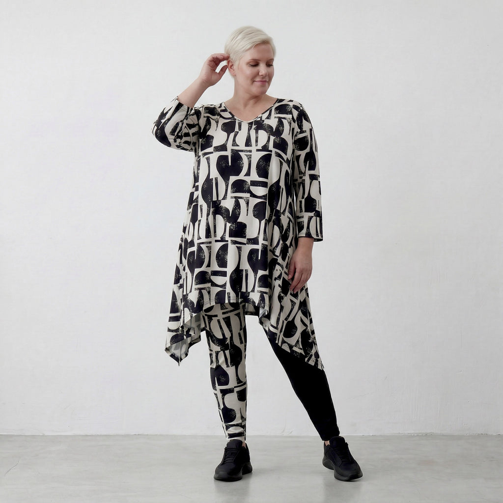 AKH Fashion Shirt 6448 Vanta, Schwarz-Weiß