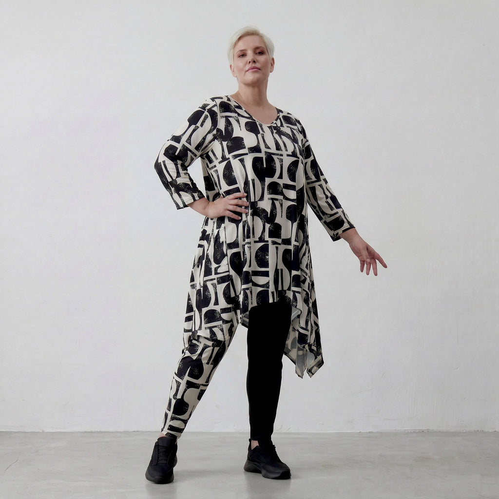 AKH Fashion Shirt 6448 Vanta, Schwarz-Weiß