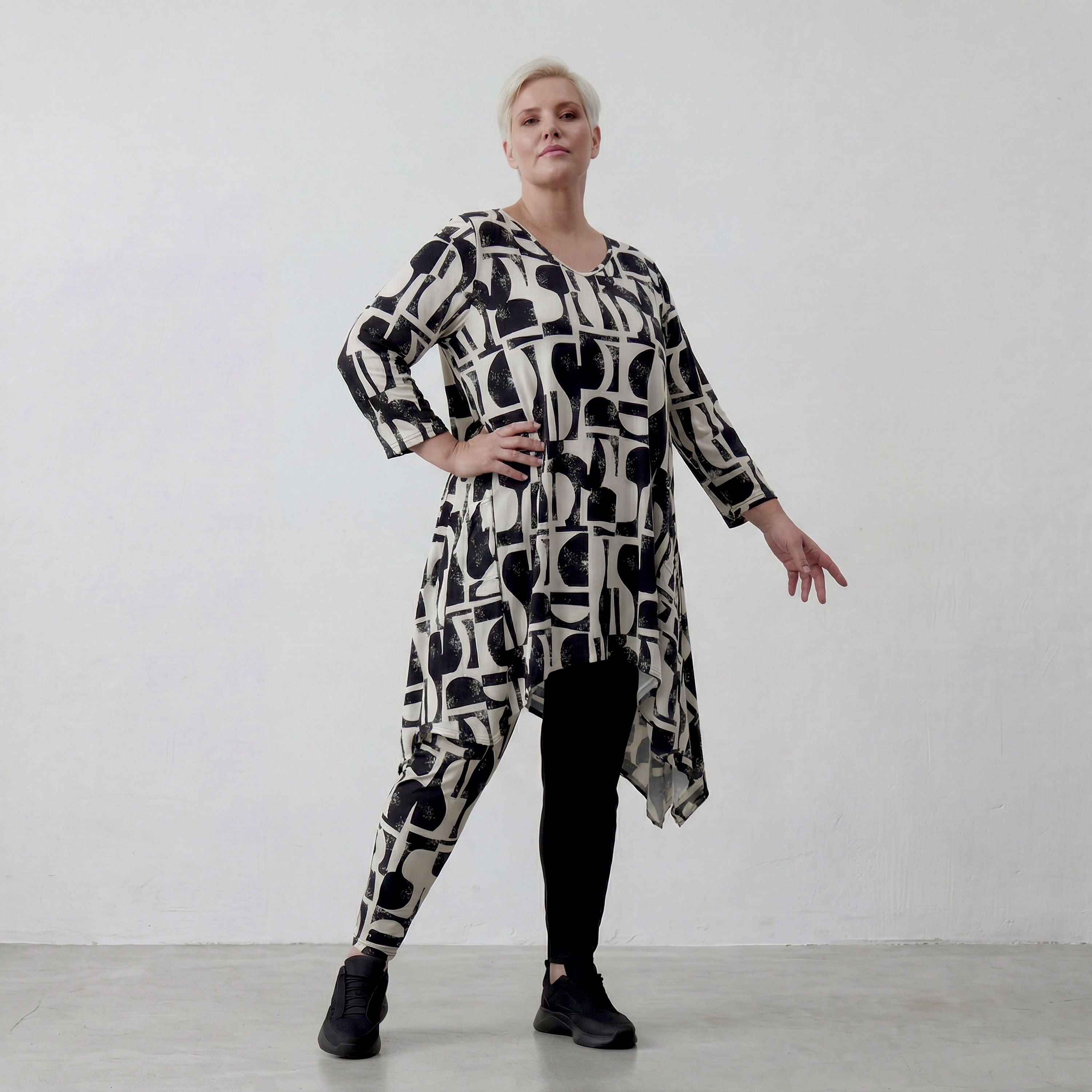 AKH Fashion Shirt 6448 Vanta, Schwarz-Weiß