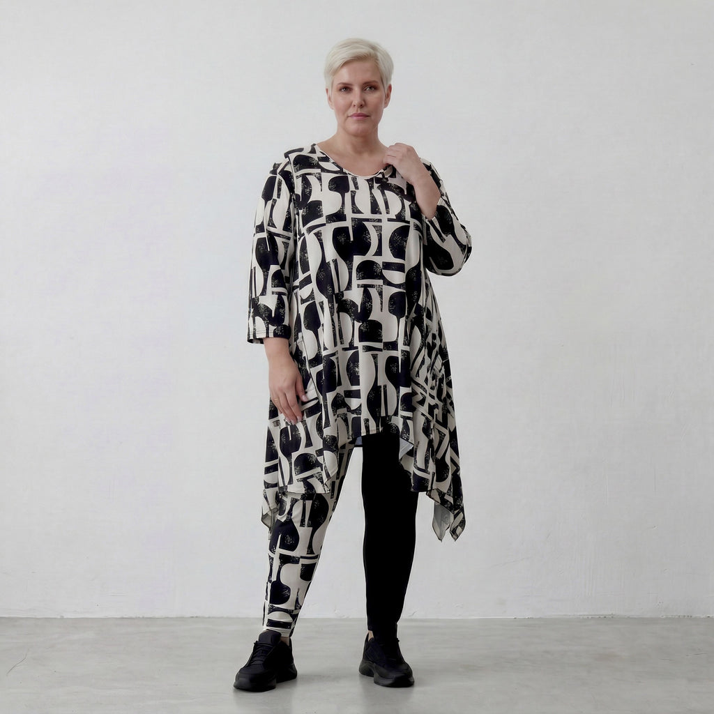 AKH Fashion Shirt 6448 Vanta, Schwarz-Weiß