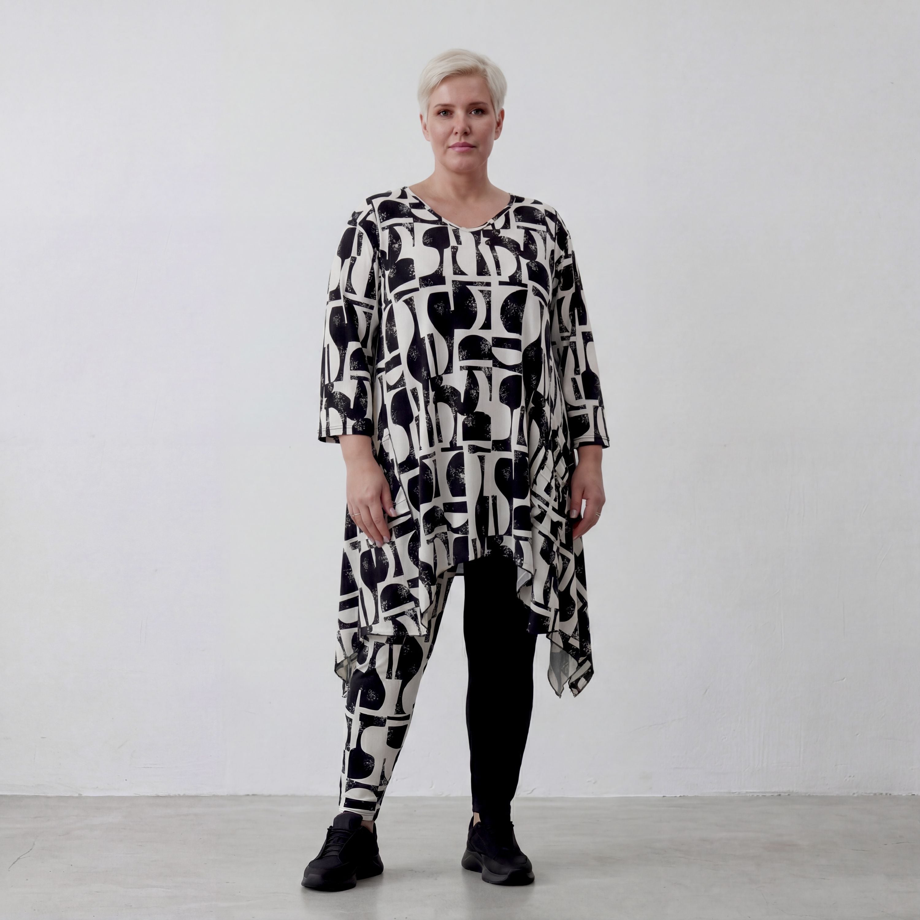 AKH Fashion Shirt 6448 Vanta, Schwarz-Weiß