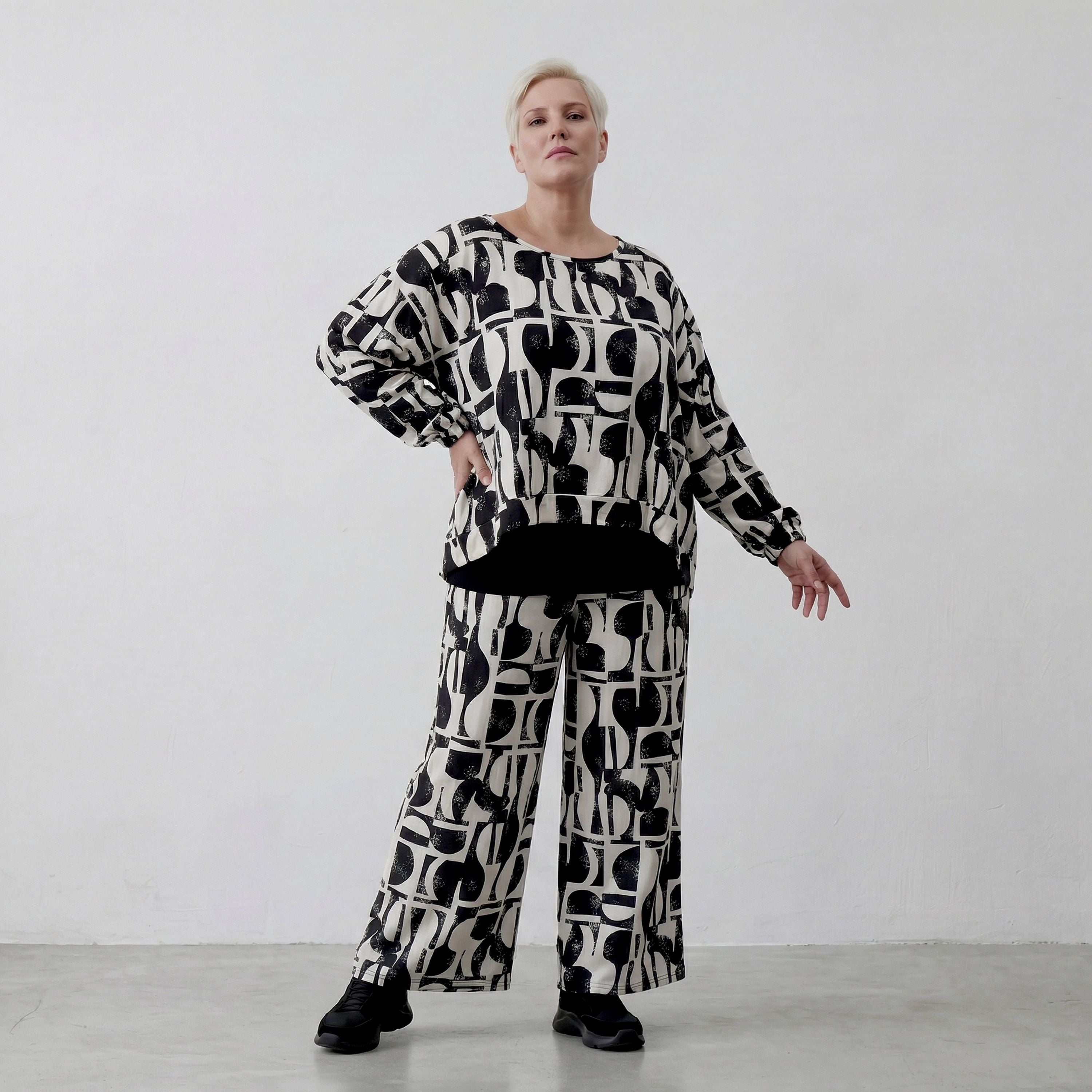 AKH Fashion · Laagjestop · Vanta · 7011 · Zwart/Wit