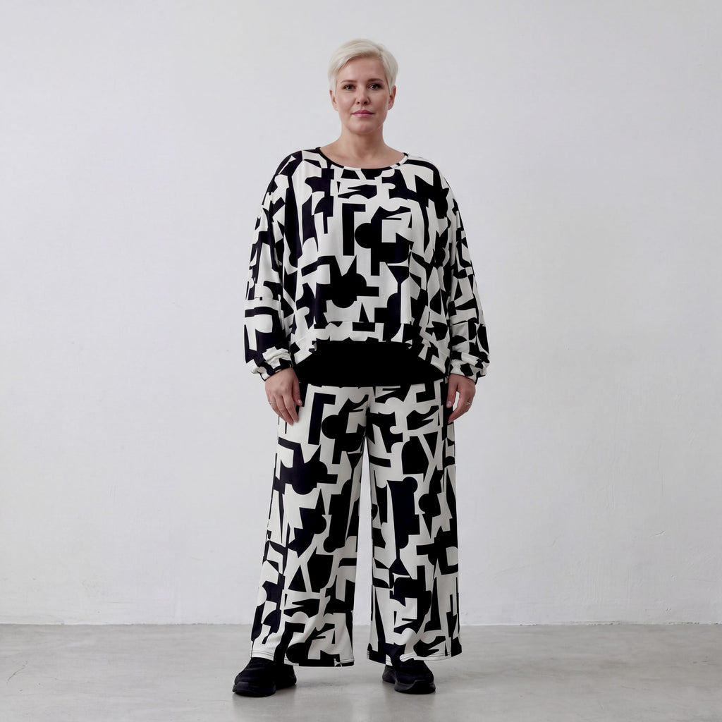 AKH Fashion Überwurf 7011 Silence, Schwarz-Weiß
