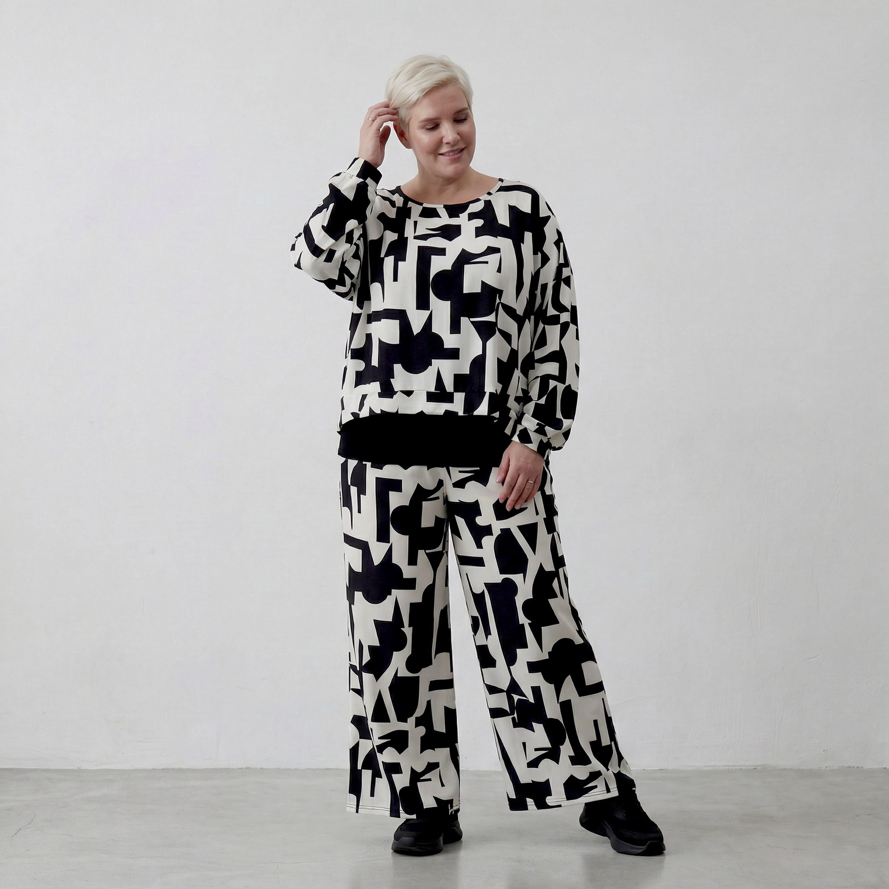 AKH Fashion Überwurf 7011 Silence, Schwarz-Weiß