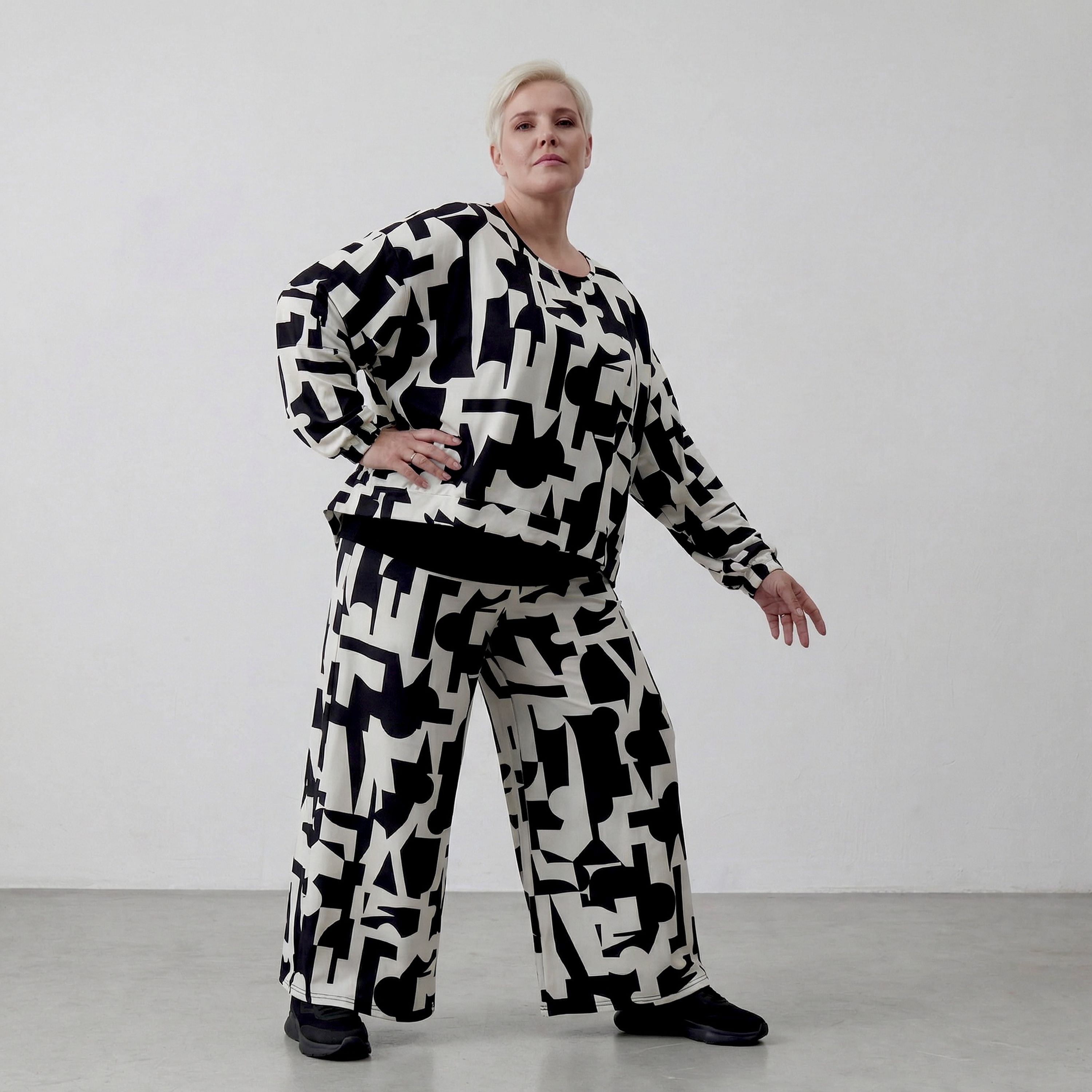 AKH Fashion Überwurf 7011 Silence, Schwarz-Weiß
