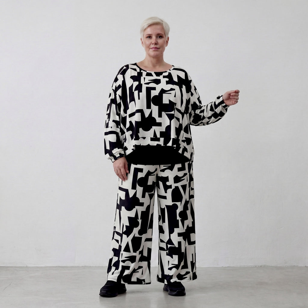 AKH Fashion Überwurf 7011 Silence, Schwarz-Weiß