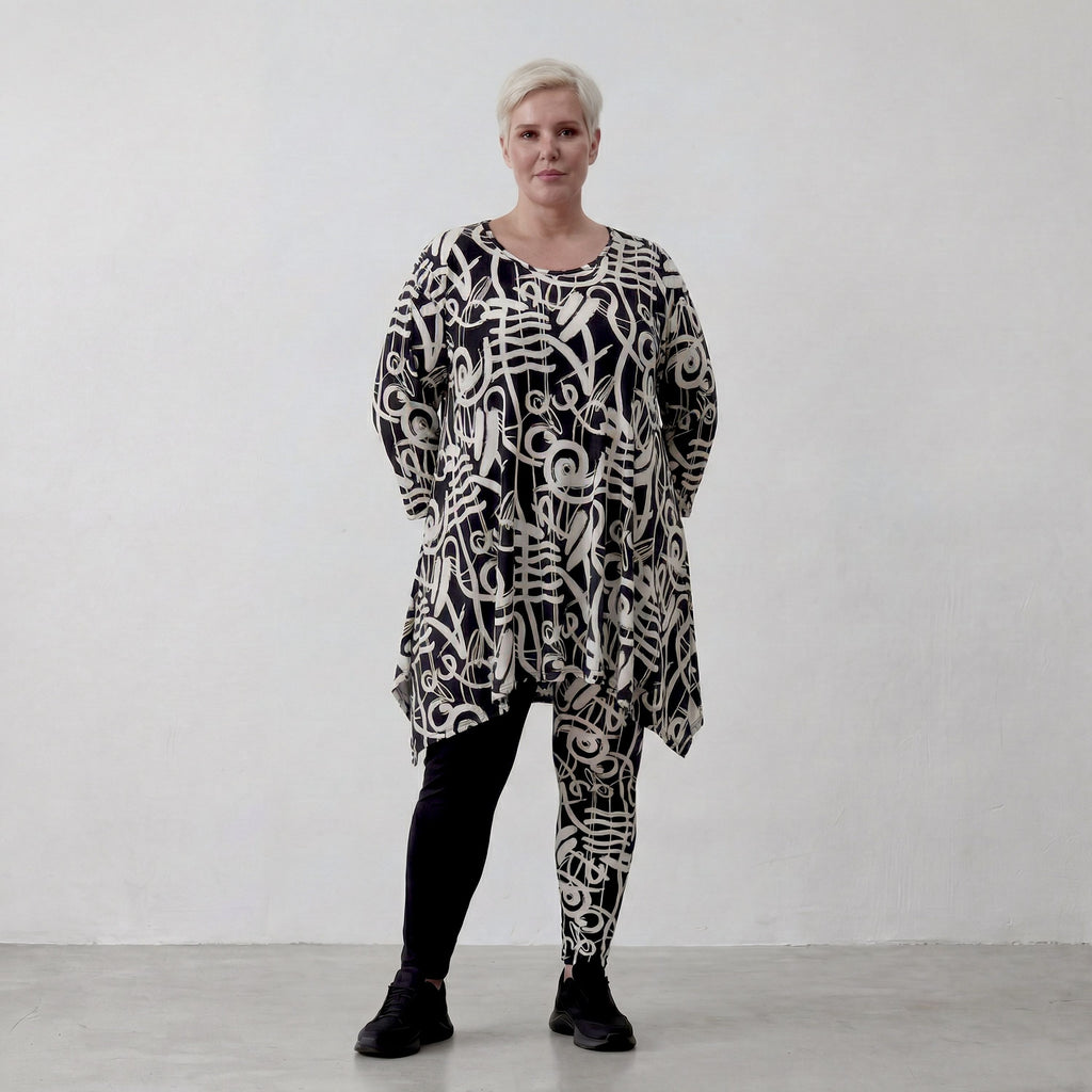 AKH Fashion Shirt 1019 Pureline, Schwarz-Weiß