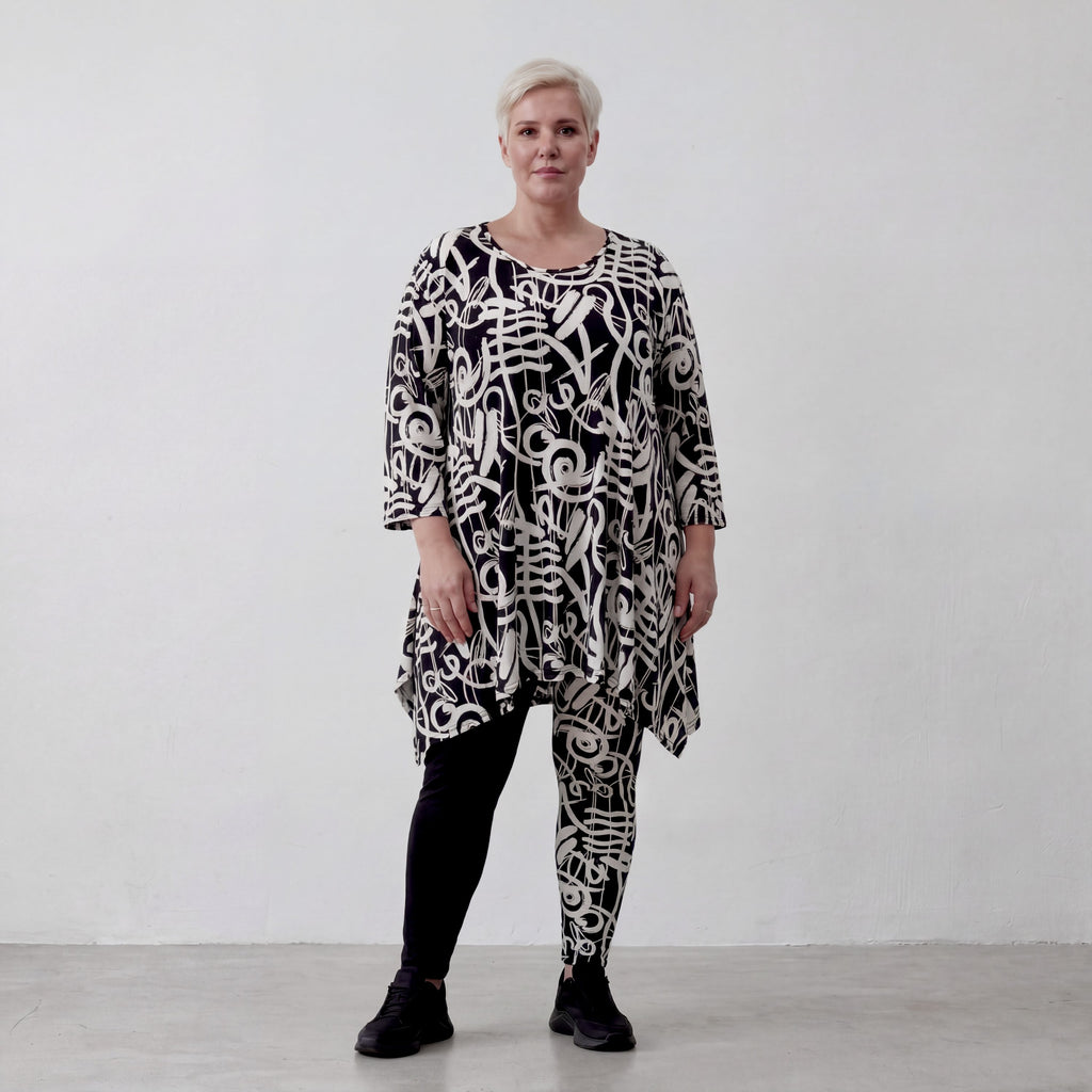 AKH Fashion Shirt 1019 Pureline, Schwarz-Weiß