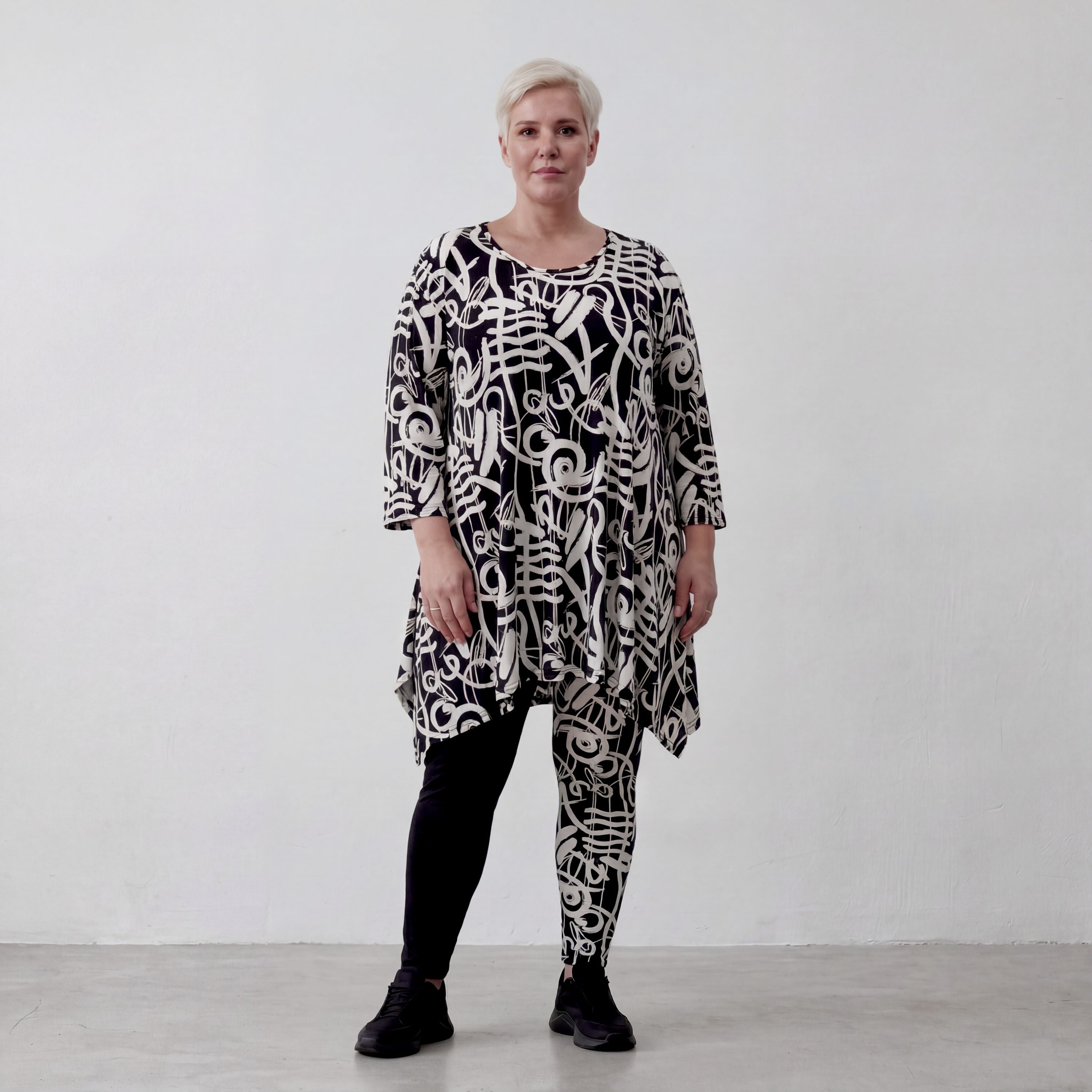 AKH Fashion Shirt 1019 Pureline, Schwarz-Weiß