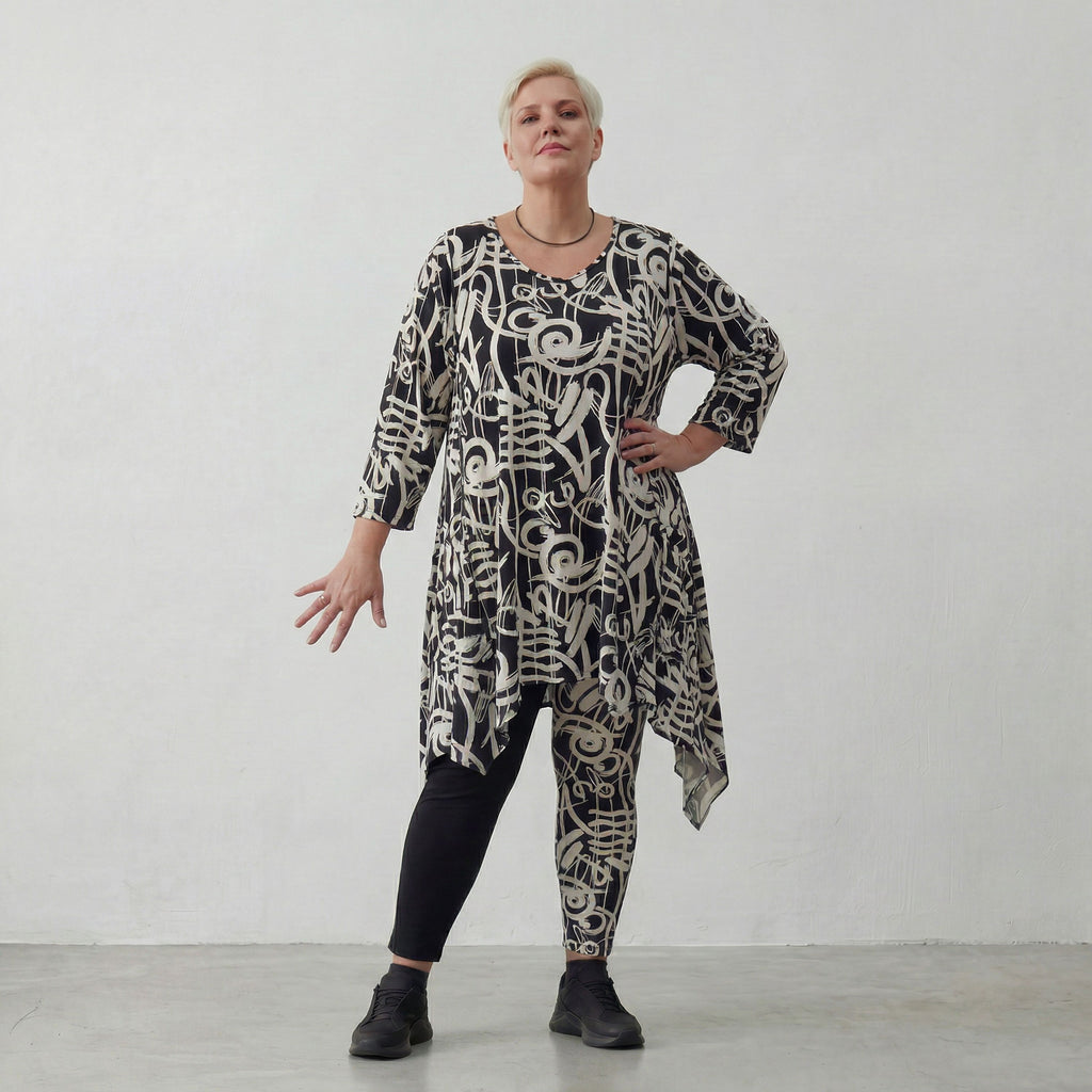 AKH Fashion Shirt 6448 Pureline, Schwarz-Weiß