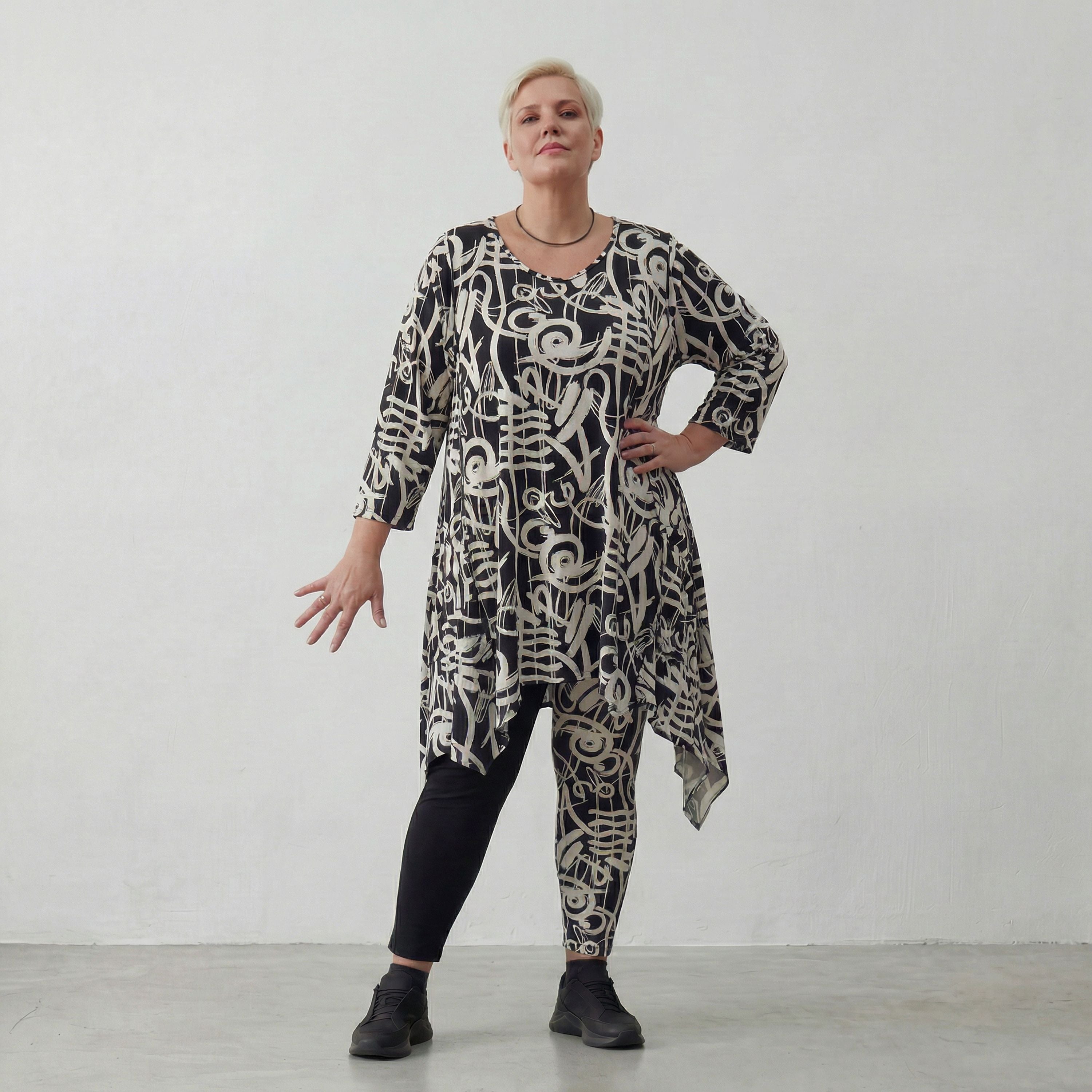 AKH Fashion Shirt 6448 Pureline, Schwarz-Weiß