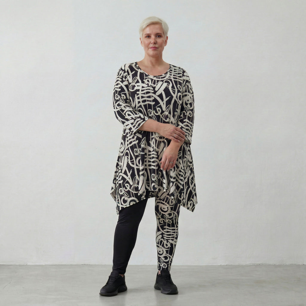 AKH Fashion Shirt 6448 Pureline, Schwarz-Weiß