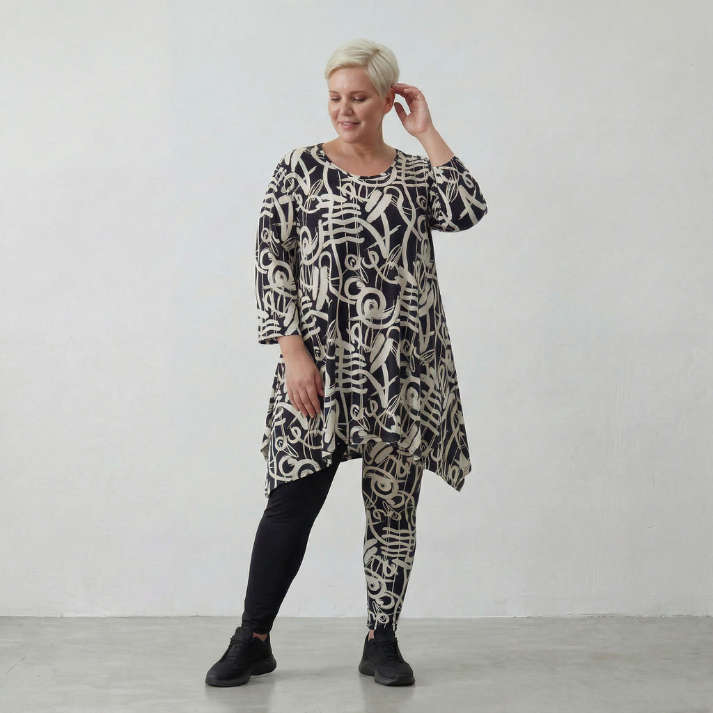 AKH Fashion Shirt 6448 Pureline, Schwarz-Weiß