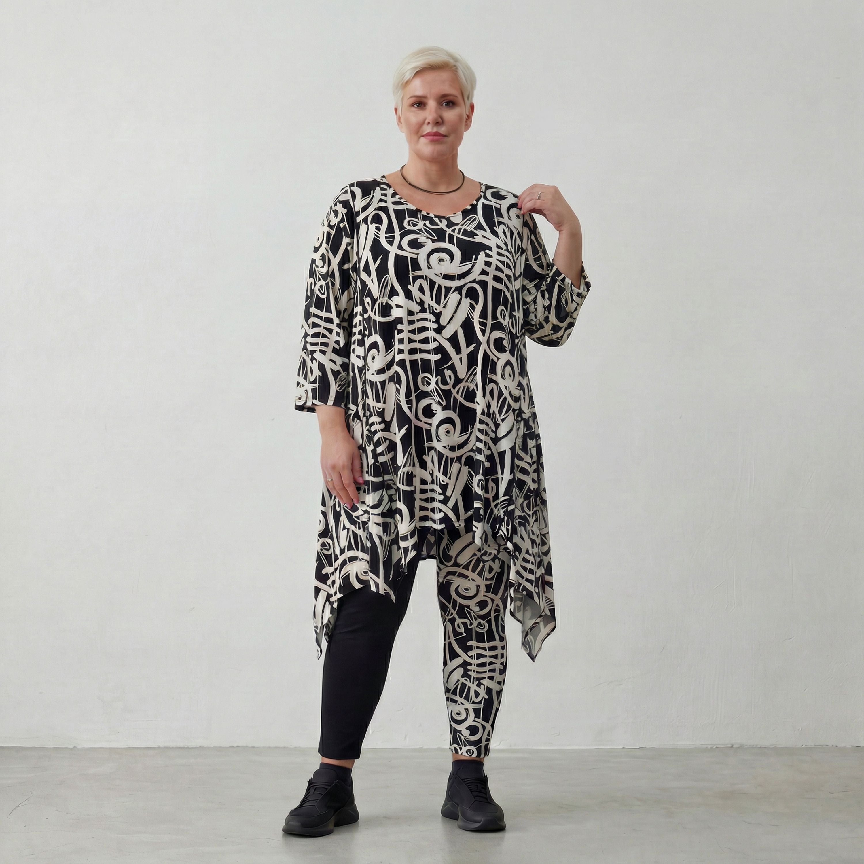AKH Fashion Shirt 6448 Pureline, Schwarz-Weiß
