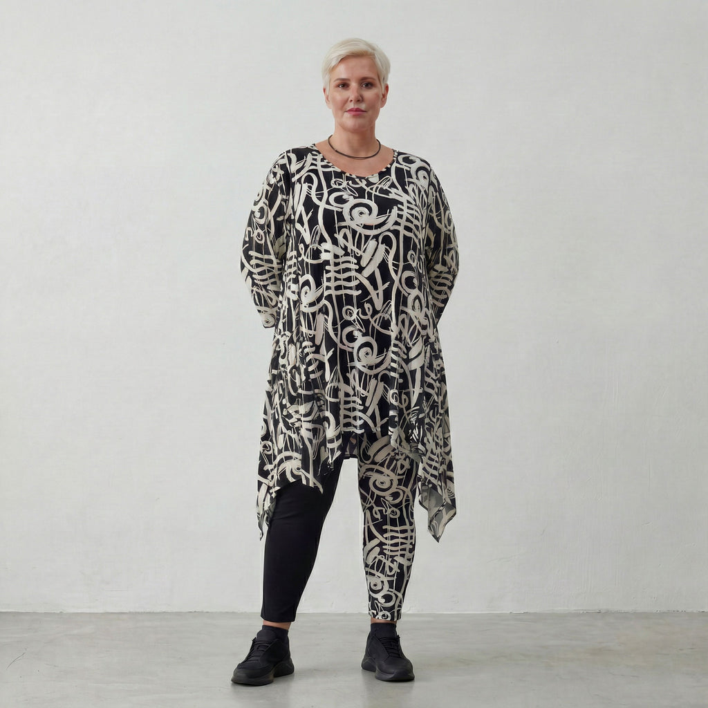 AKH Fashion Shirt 6448 Pureline, Schwarz-Weiß