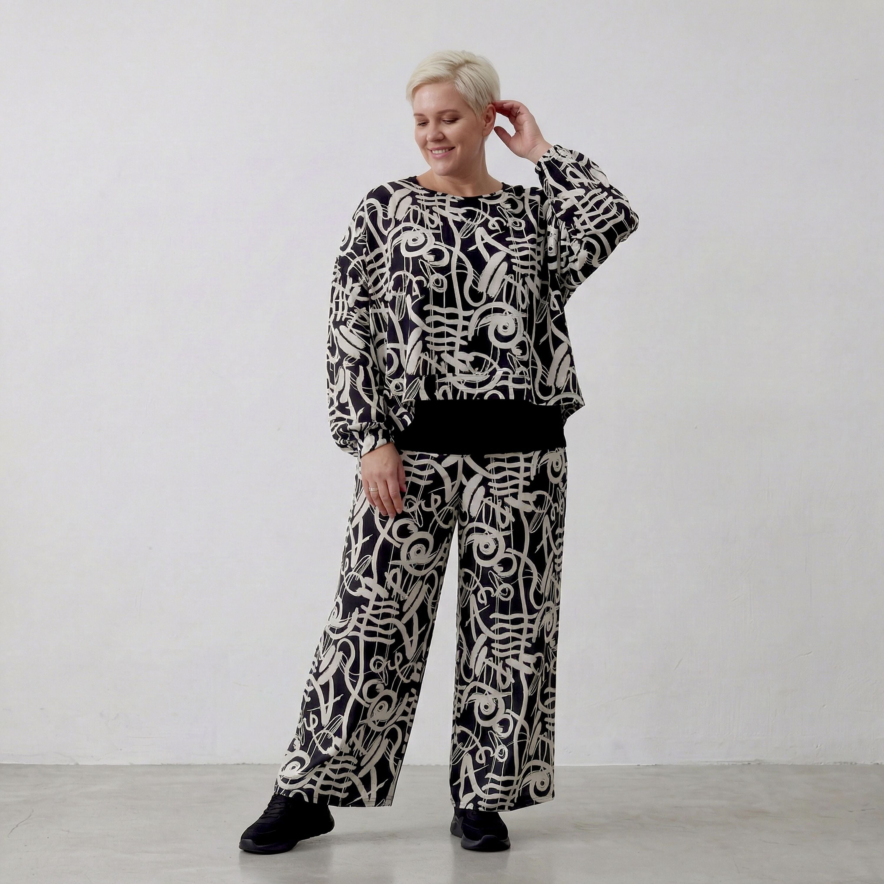 AKH Fashion Überwurf 7011 Pureline, Schwarz-Weiß
