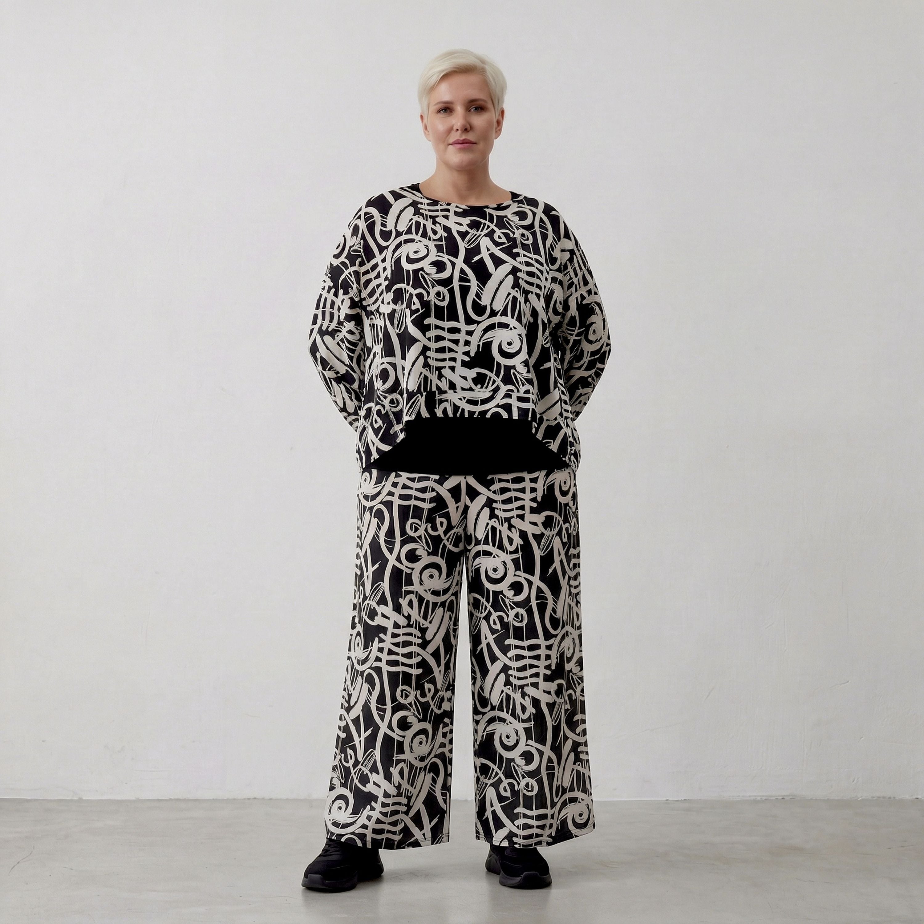 AKH Fashion Überwurf 7011 Pureline, Schwarz-Weiß